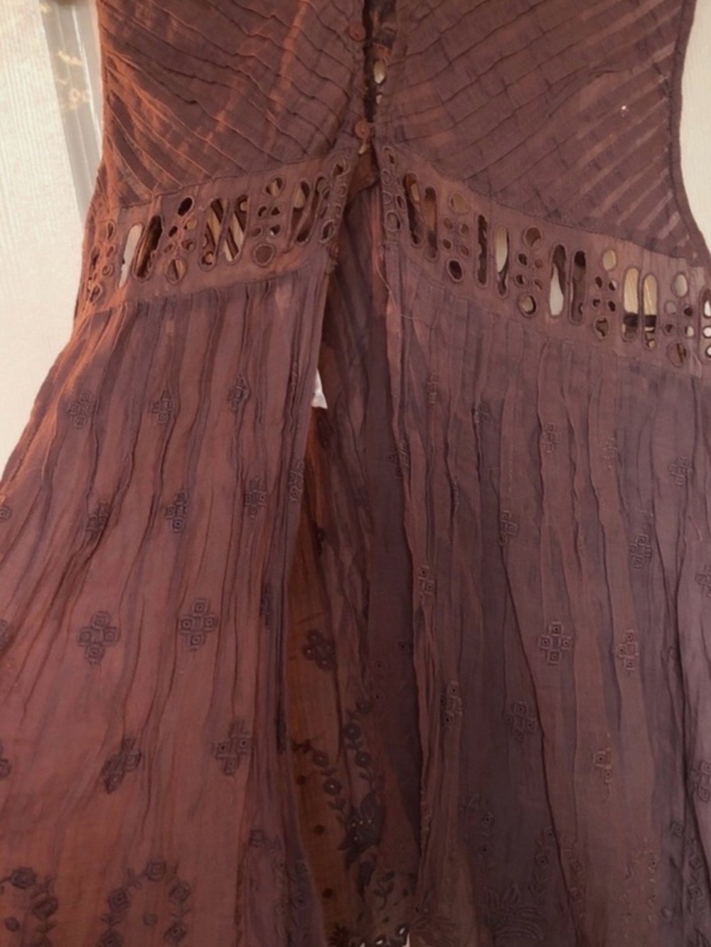 Free People Cream Sleeveless Eyelet Tunic Top - Picture 4 of 7